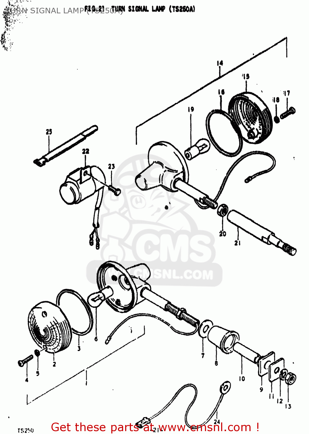 TURN SIGNAL LAMP (TS250A) TS250 1975 (M) USA (E03)