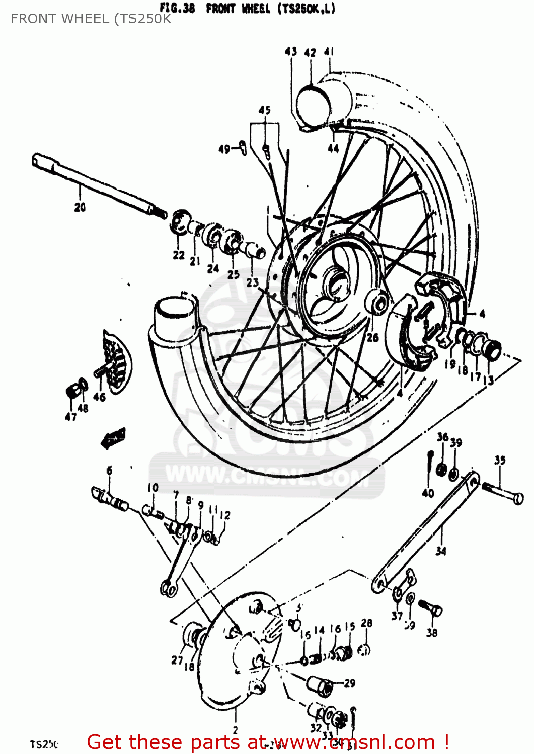 FRONT WHEEL (TS250K TS250 1976 (A) USA (E03)