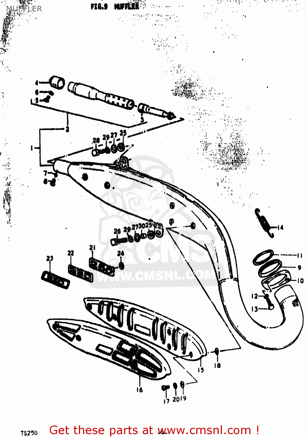 MUFFLER TS250 1976 (A) USA (E03)