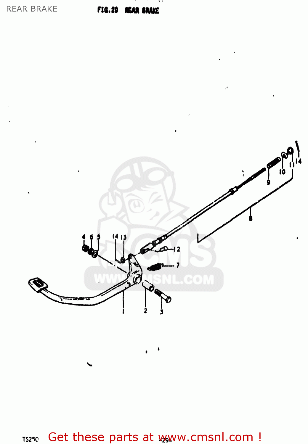 REAR BRAKE TS250 1976 (A) USA (E03)