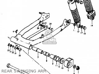 REAR SWINGING ARM - TS250 1976 (A) USA (E03)
