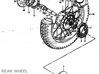 REAR WHEEL - TS250 1976 (A) USA (E03)