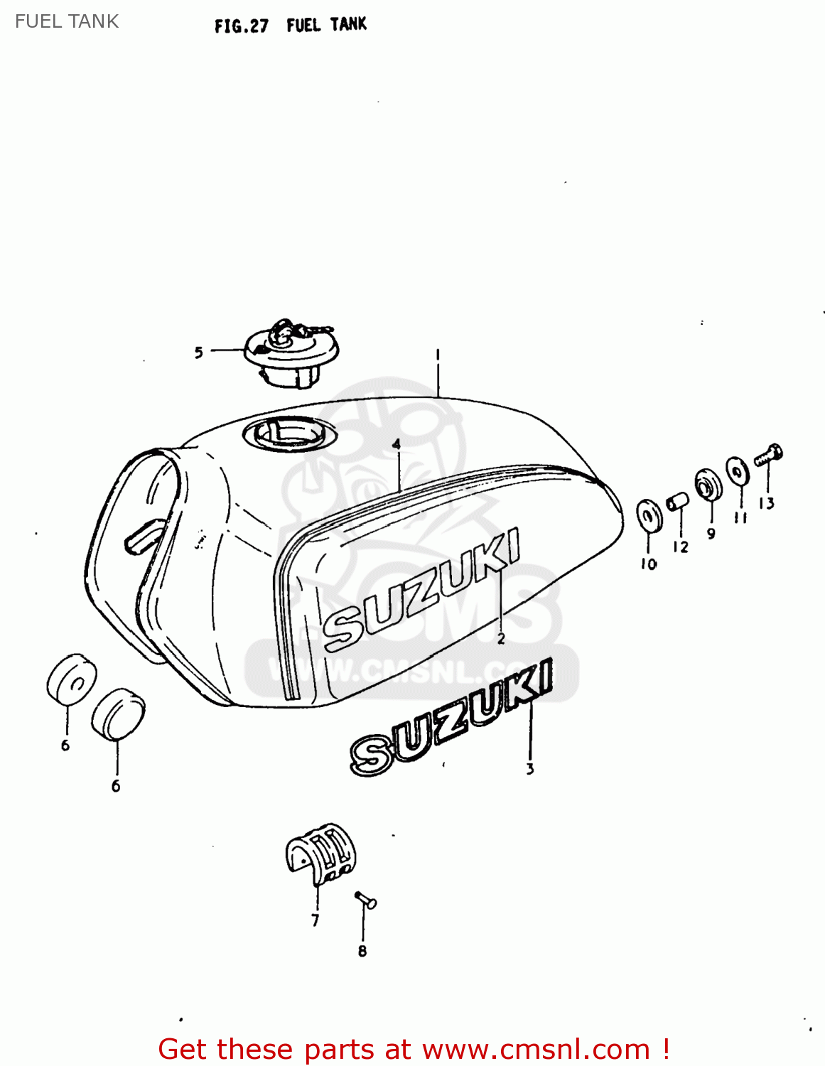 FUEL TANK TS250 1977 (B) USA (E03)