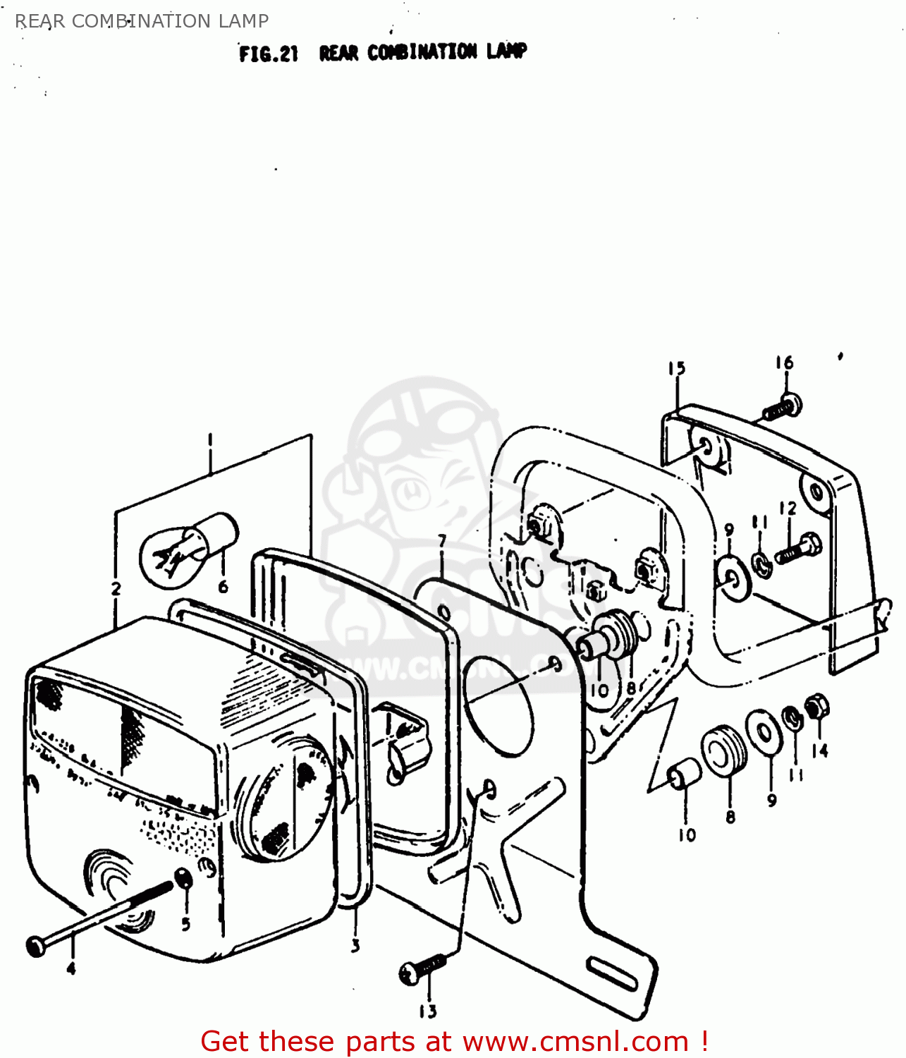 REAR COMBINATION LAMP TS250 1977 (B) USA (E03)