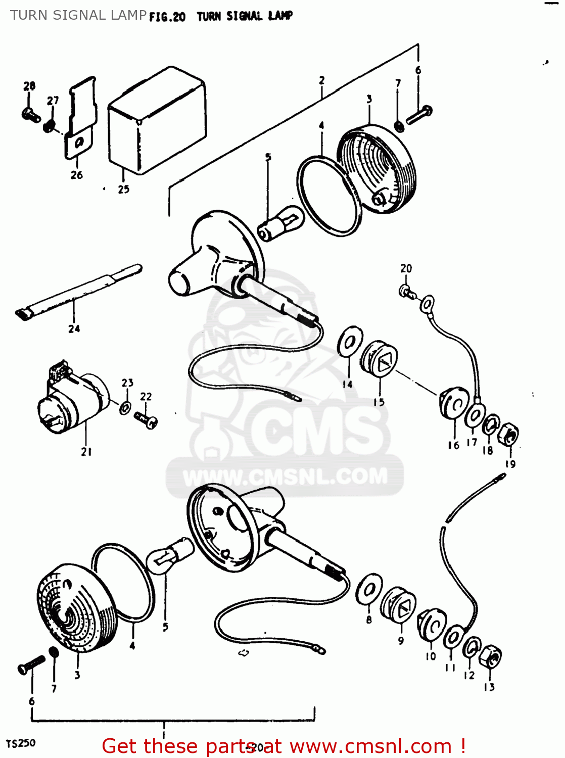 TURN SIGNAL LAMP TS250 1977 (B) USA (E03)