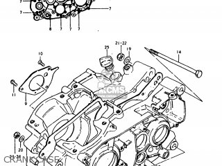 CRANKCASE - TS250 1977 (B) USA (E03)