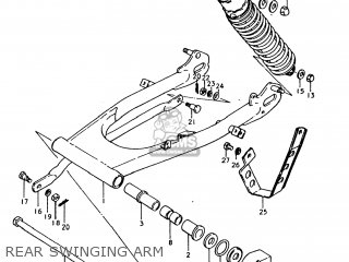REAR SWINGING ARM - TS250 1977 (B) USA (E03)