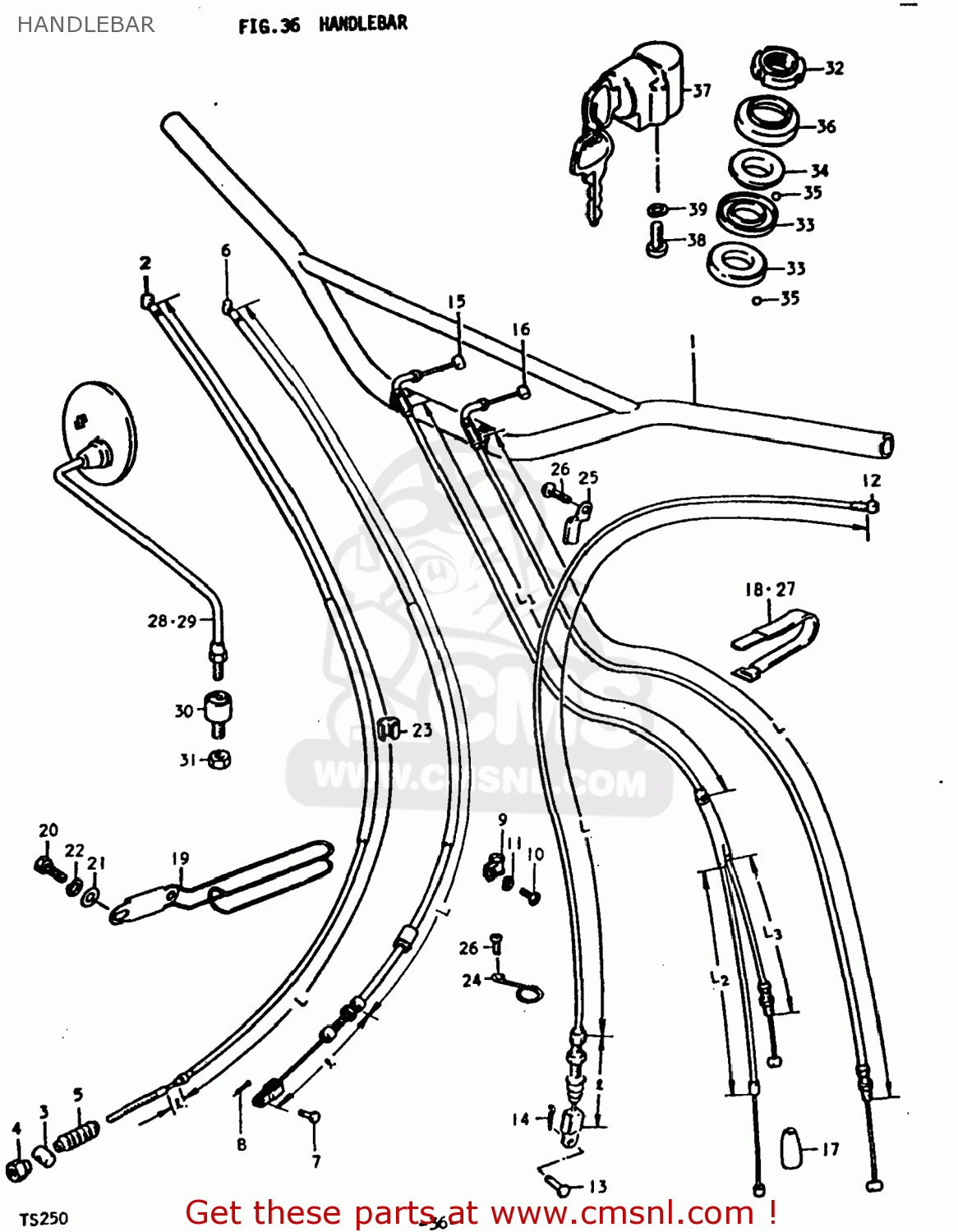 HANDLEBAR TS250 1978 (C) USA (E03)