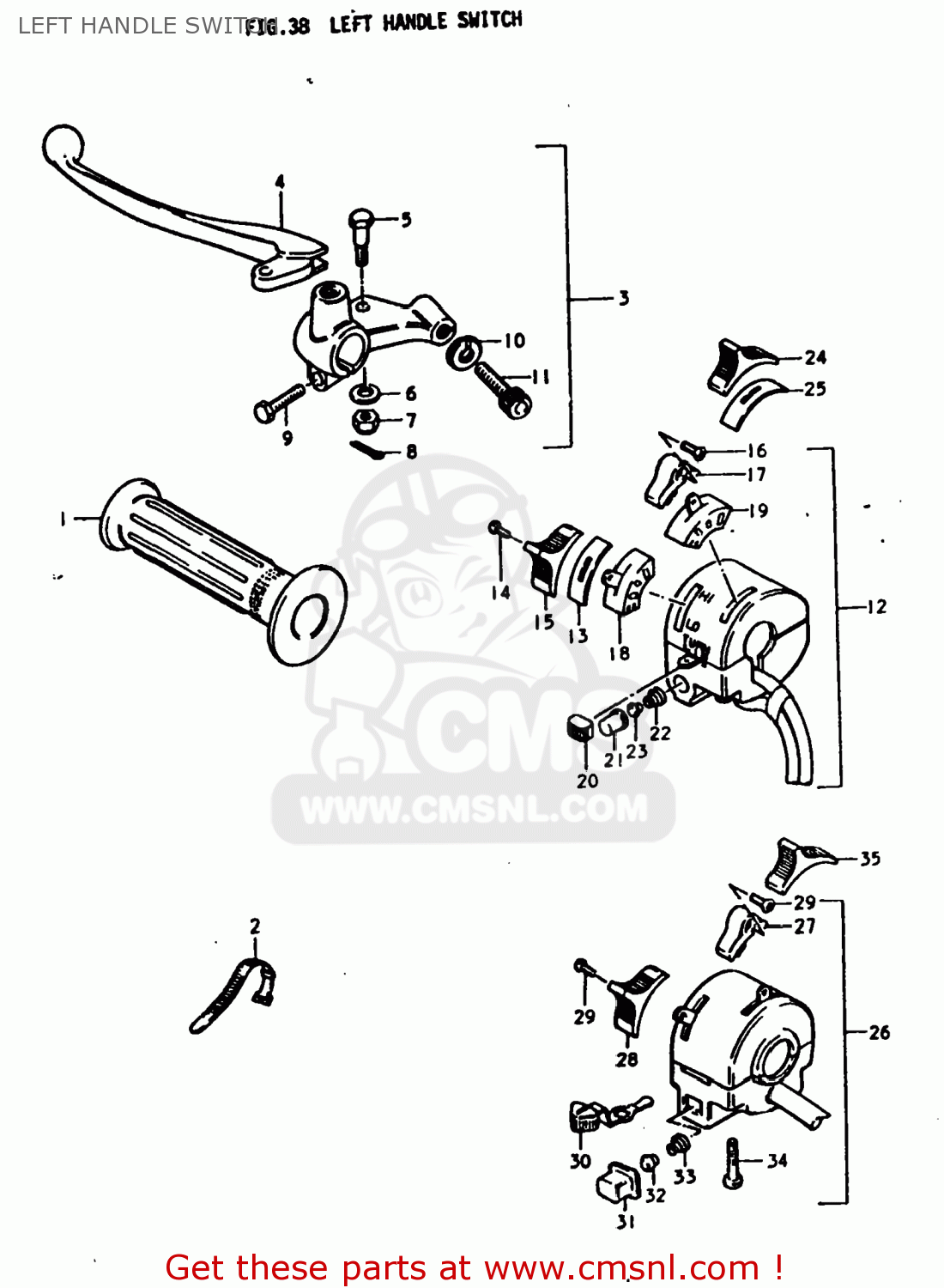 LEFT HANDLE SWITCH TS250 1978 (C) USA (E03)