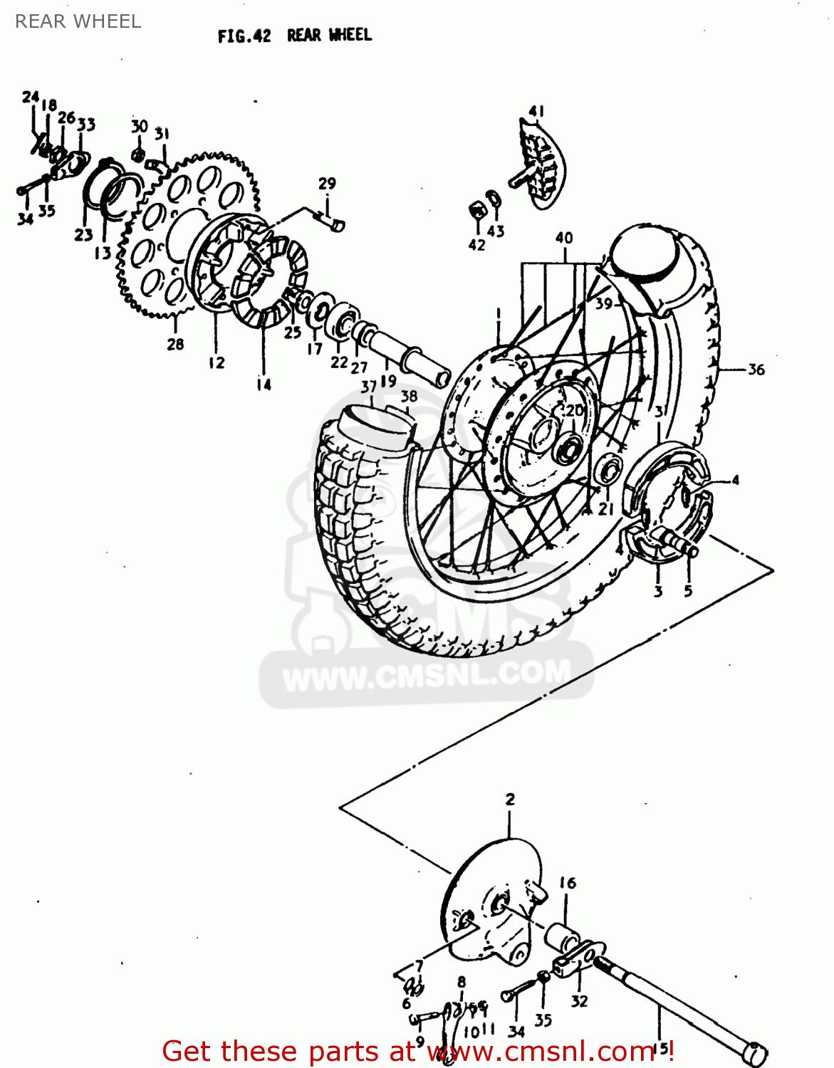 REAR WHEEL TS250 1978 (C) USA (E03)