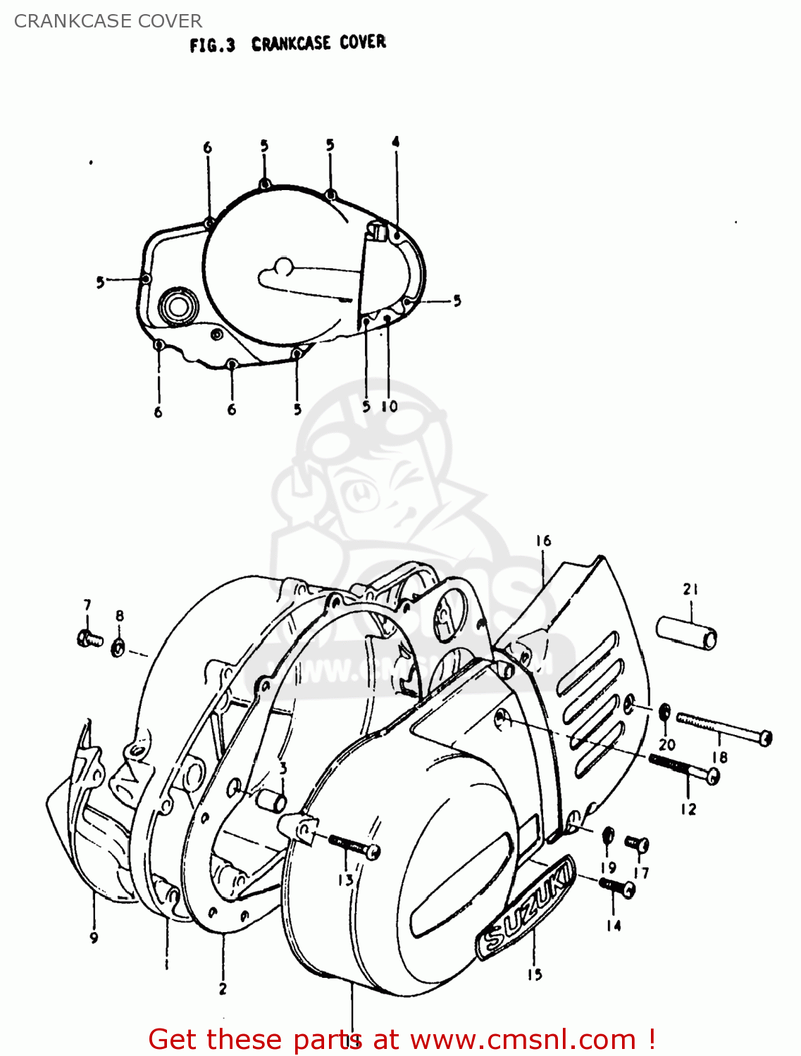 CRANKCASE COVER TS250 1979 (N) USA (E03)