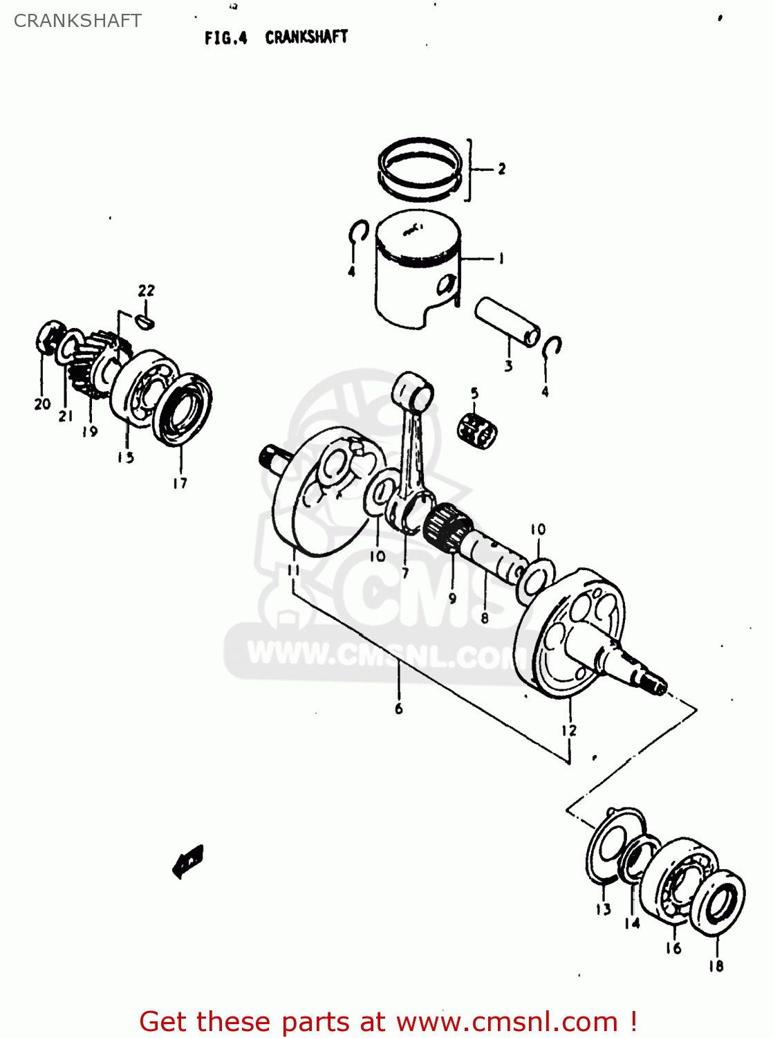 CRANKSHAFT TS250 1979 (N) USA (E03)