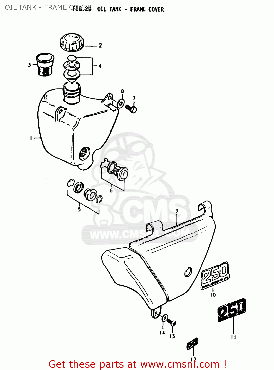 OIL TANK - FRAME COVER TS250 1979 (N) USA (E03)