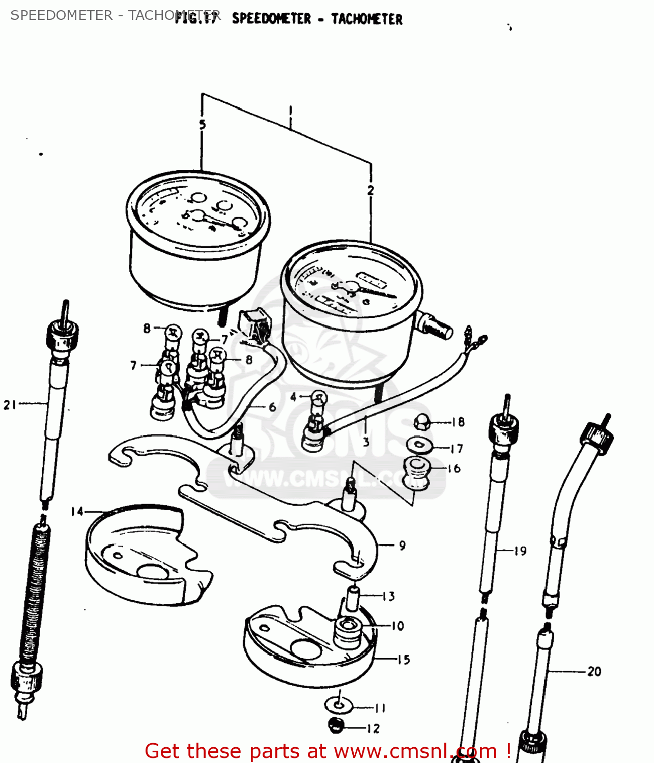 SPEEDOMETER - TACHOMETER TS250 1979 (N) USA (E03)