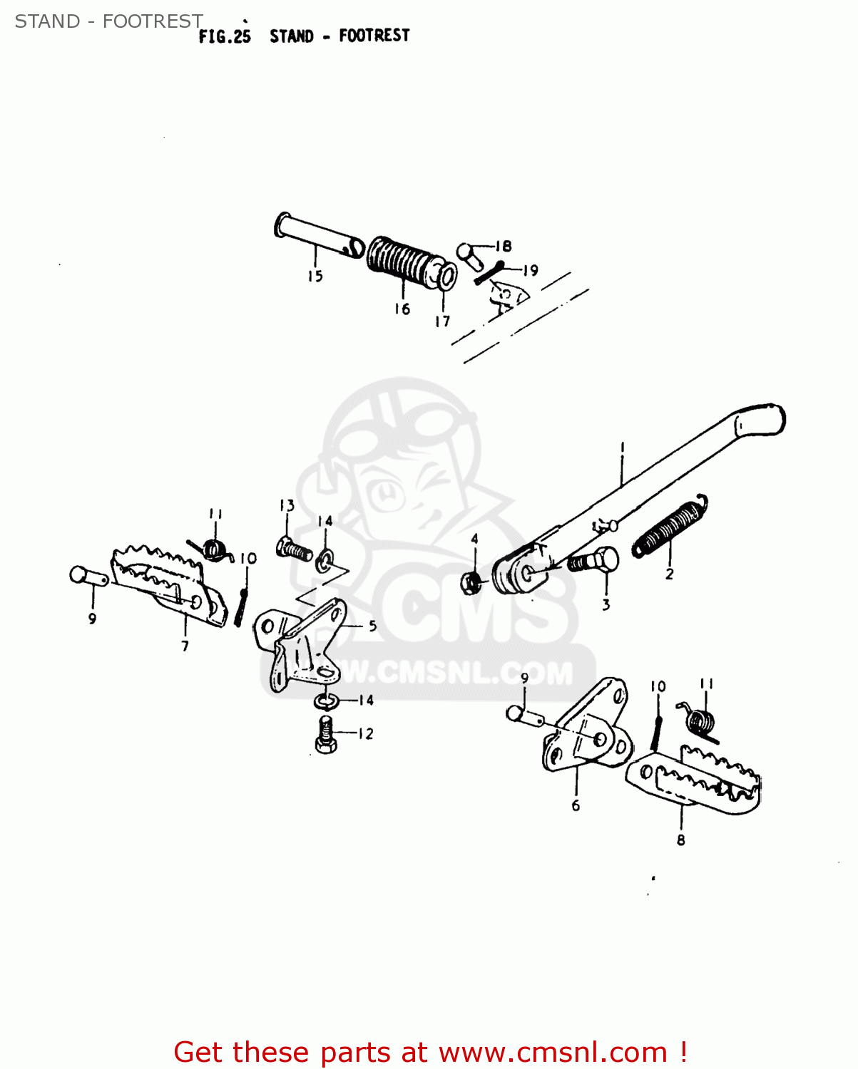 STAND - FOOTREST TS250 1979 (N) USA (E03)