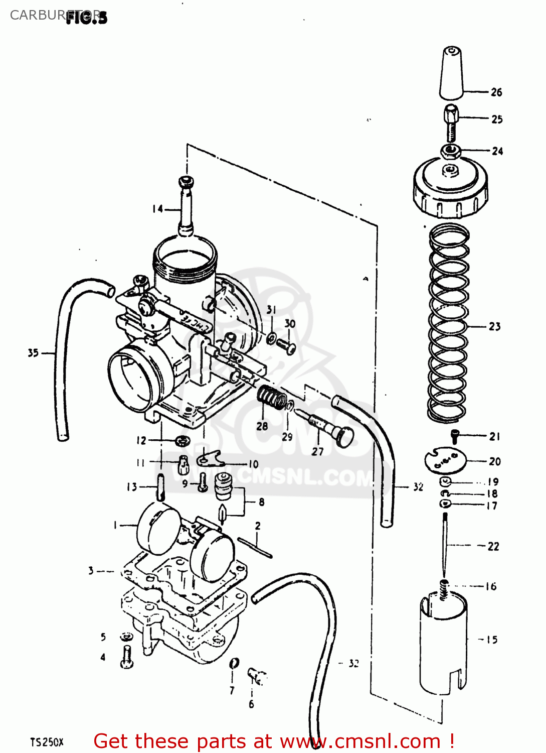 Suzuki TS250 1980 (T) USA (E03) CARBURETOR - buy original CARBURETOR ...