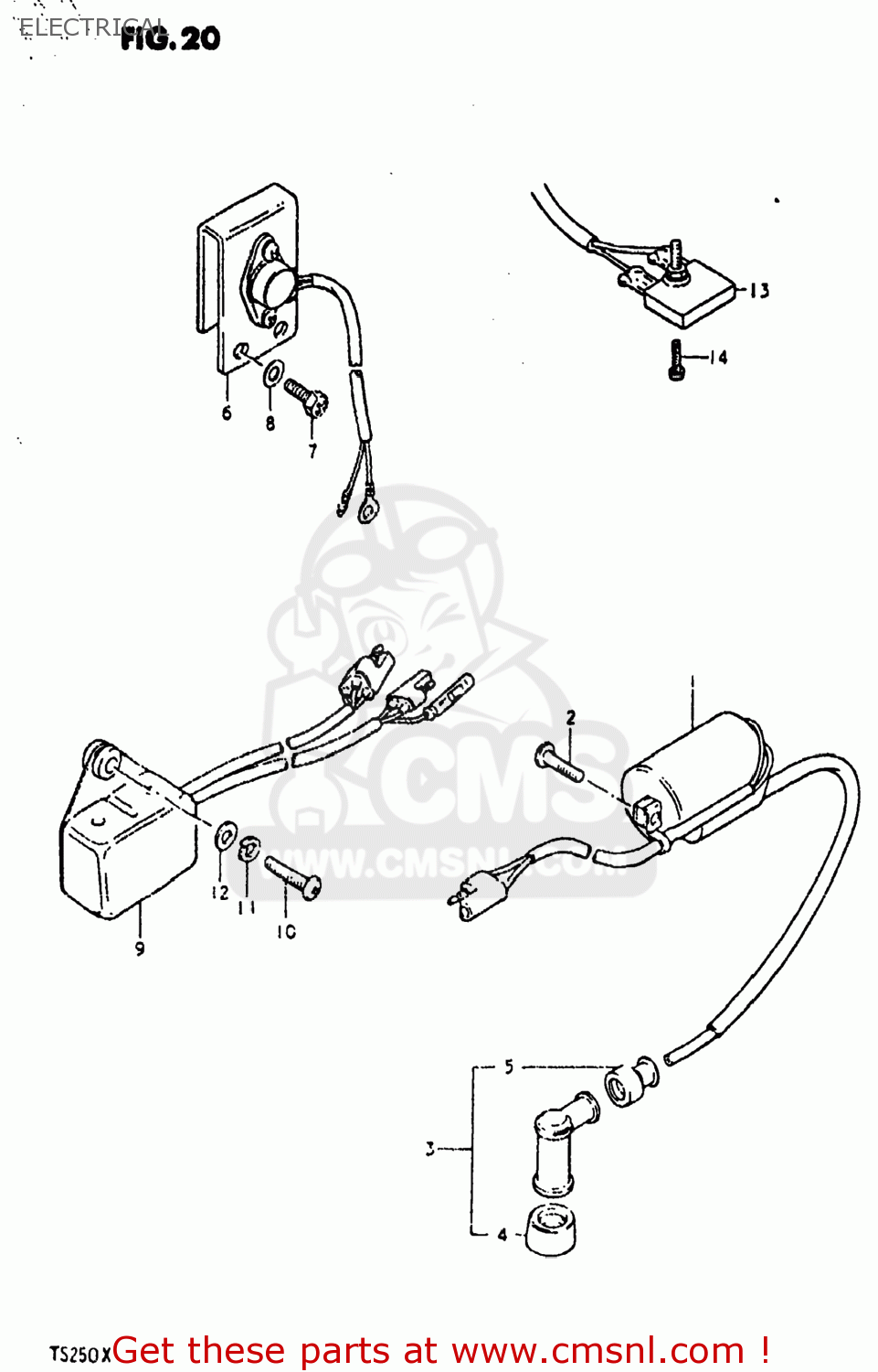 Suzuki Ts250 Large A3 Colour Laminated Wiring Harness Diagrams