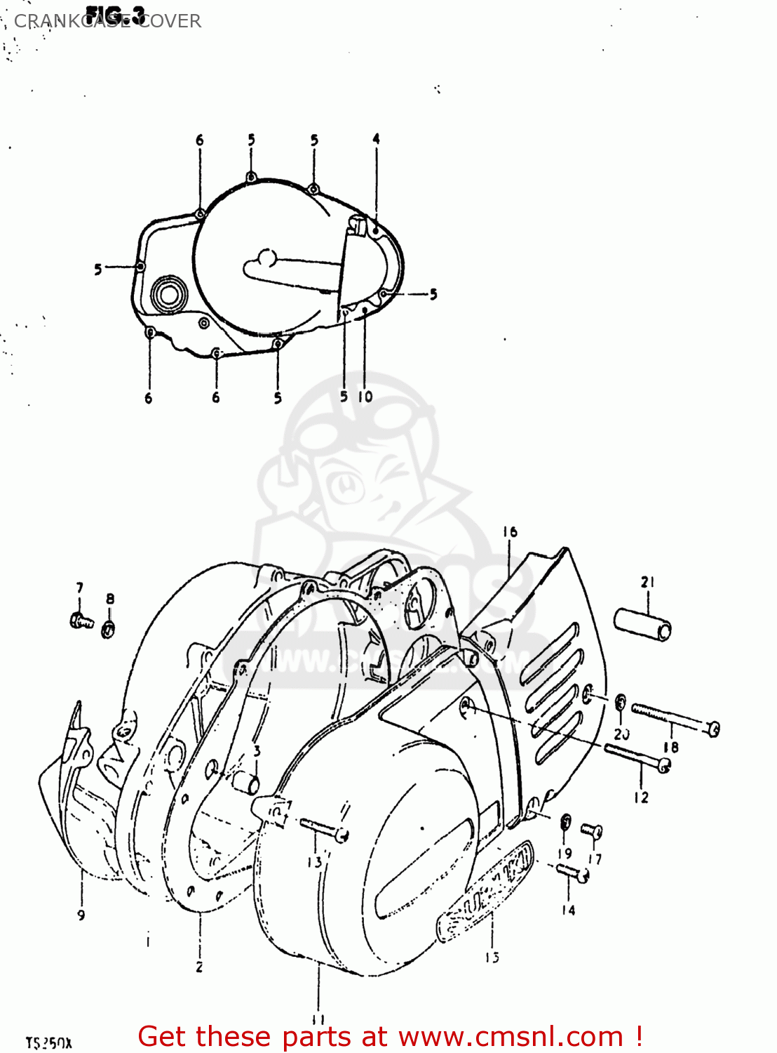 CRANKCASE COVER TS250 1980 (T) USA (E03)