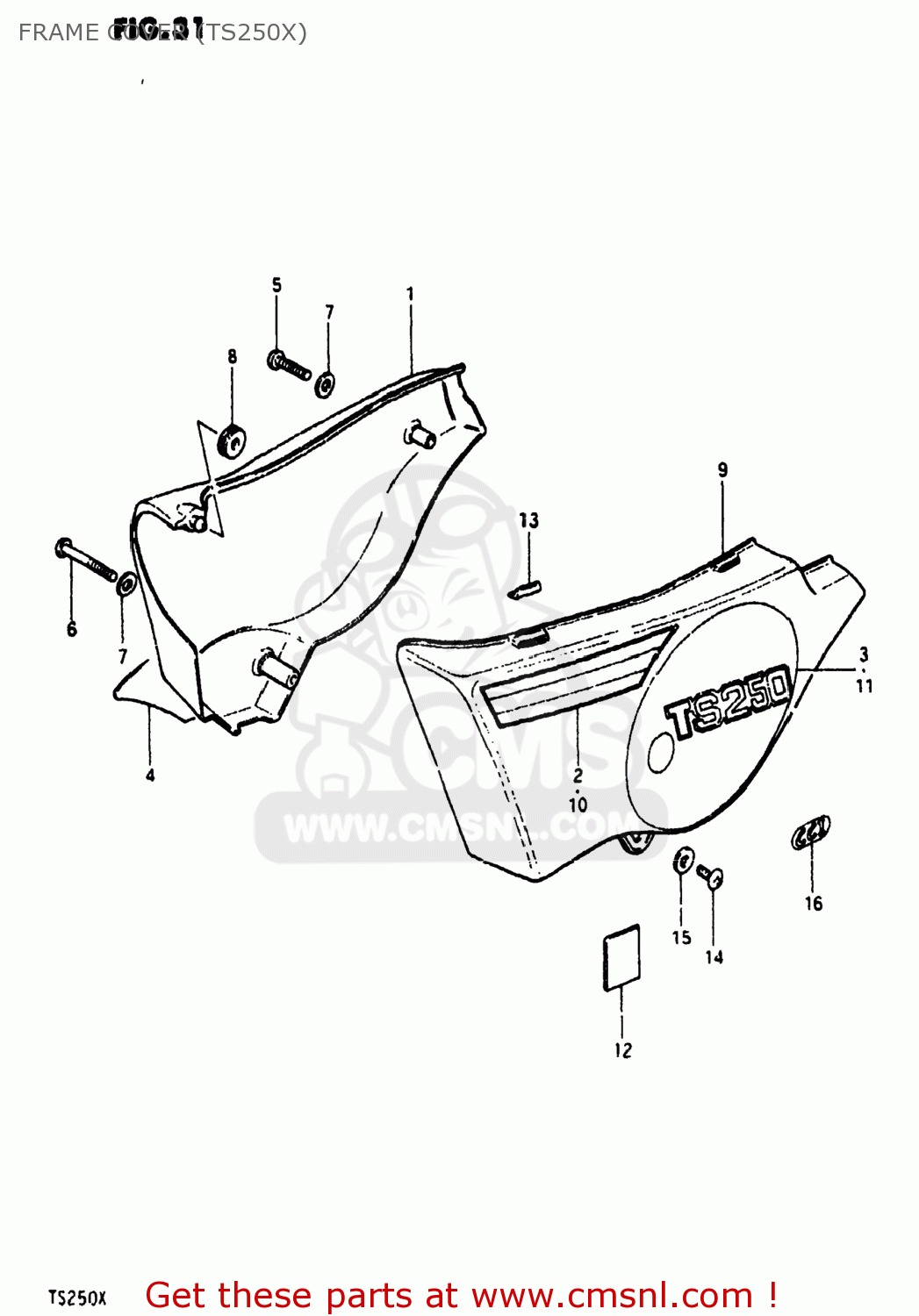FRAME COVER (TS250X) TS250 1980 (T) USA (E03)
