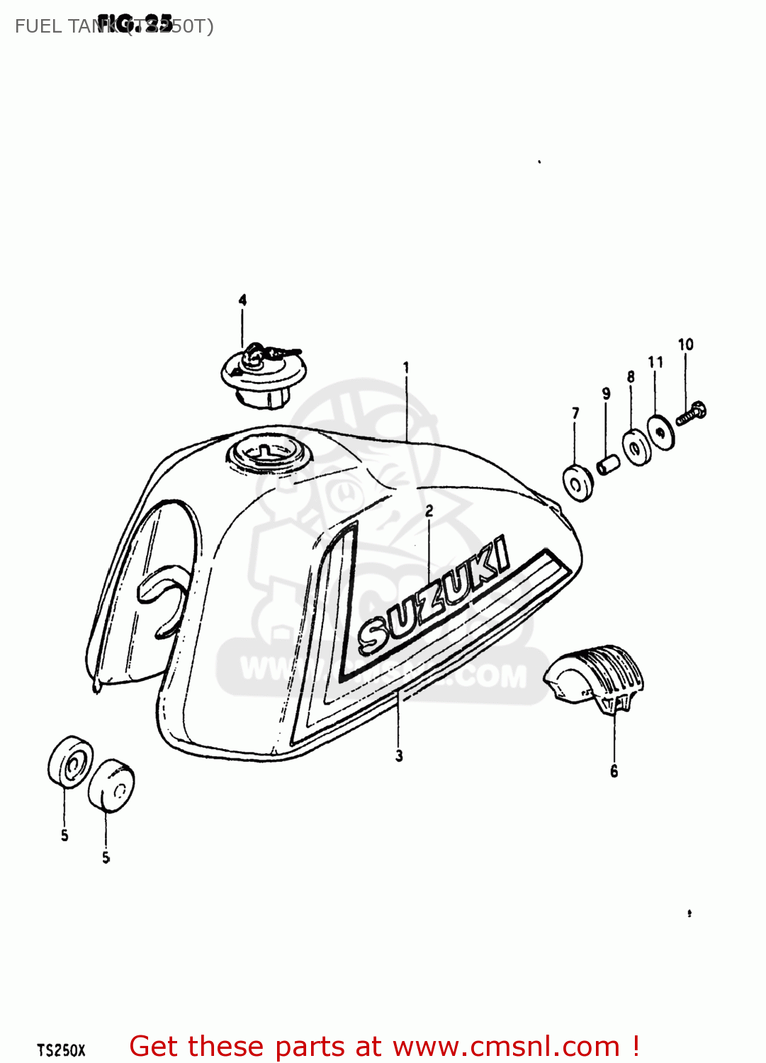 FUEL TANK (TS250T) TS250 1980 (T) USA (E03)