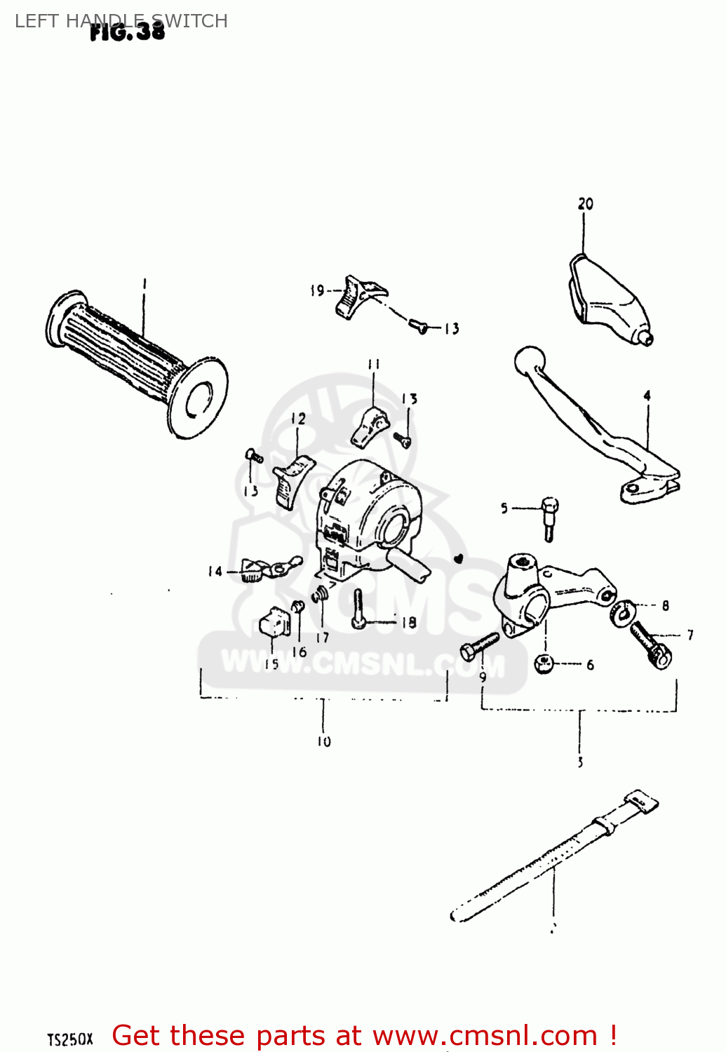 LEFT HANDLE SWITCH TS250 1980 (T) USA (E03)