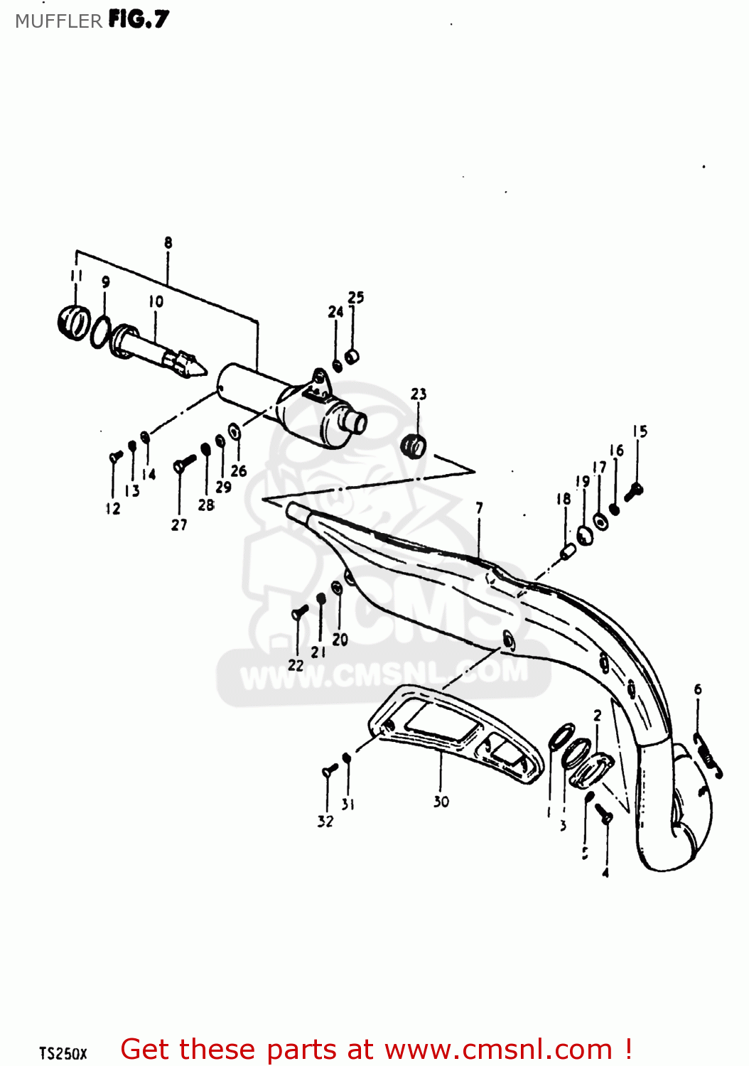 MUFFLER TS250 1980 (T) USA (E03)