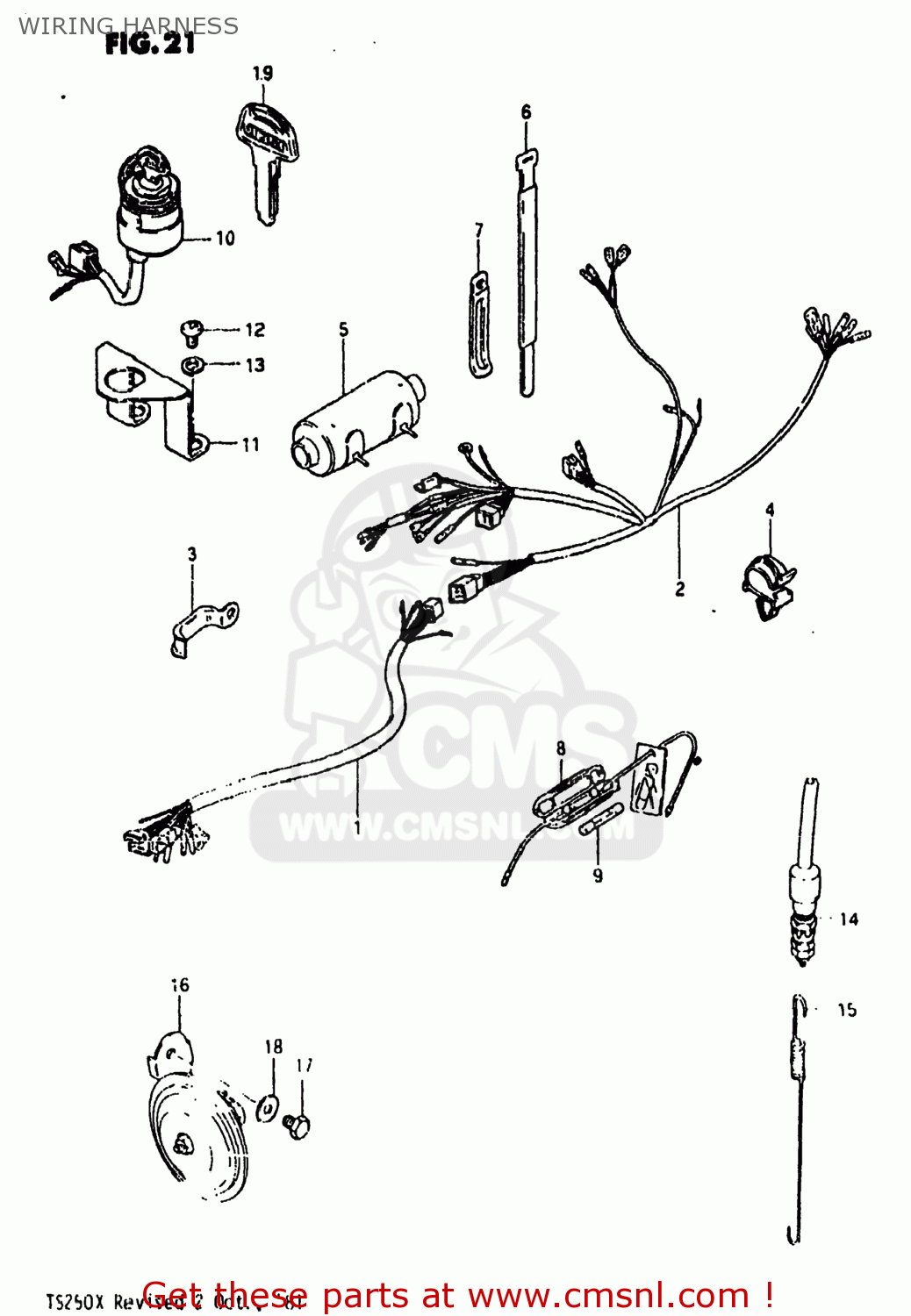 WIRING HARNESS TS250 1980 (T) USA (E03)