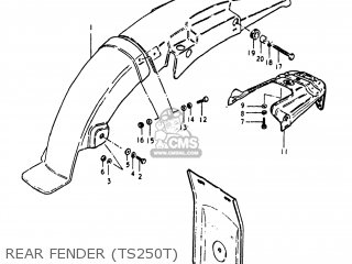 REAR FENDER (TS250T) - TS250 1980 (T) USA (E03)