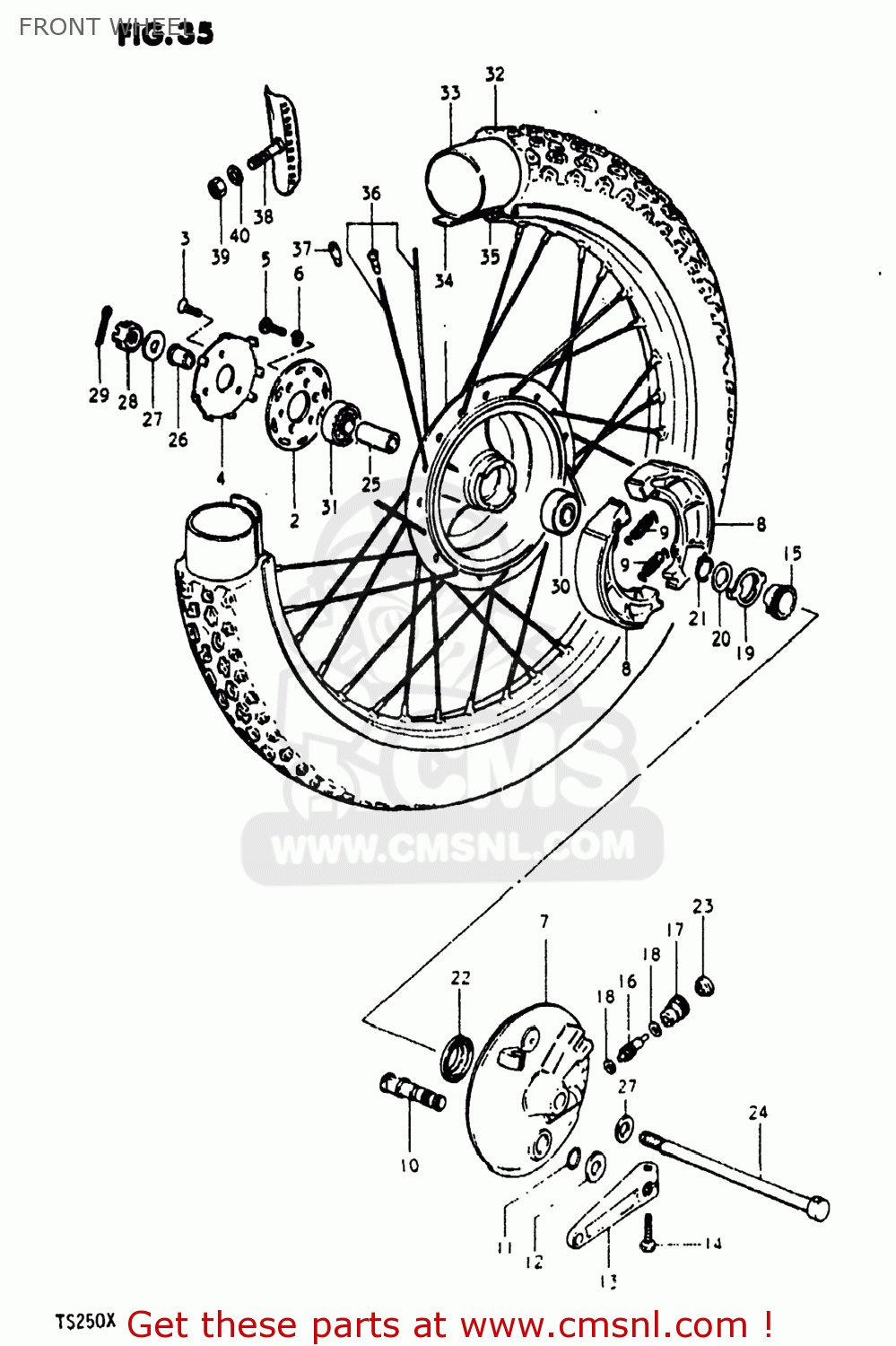 FRONT WHEEL TS250 1981 (X) USA (E03)