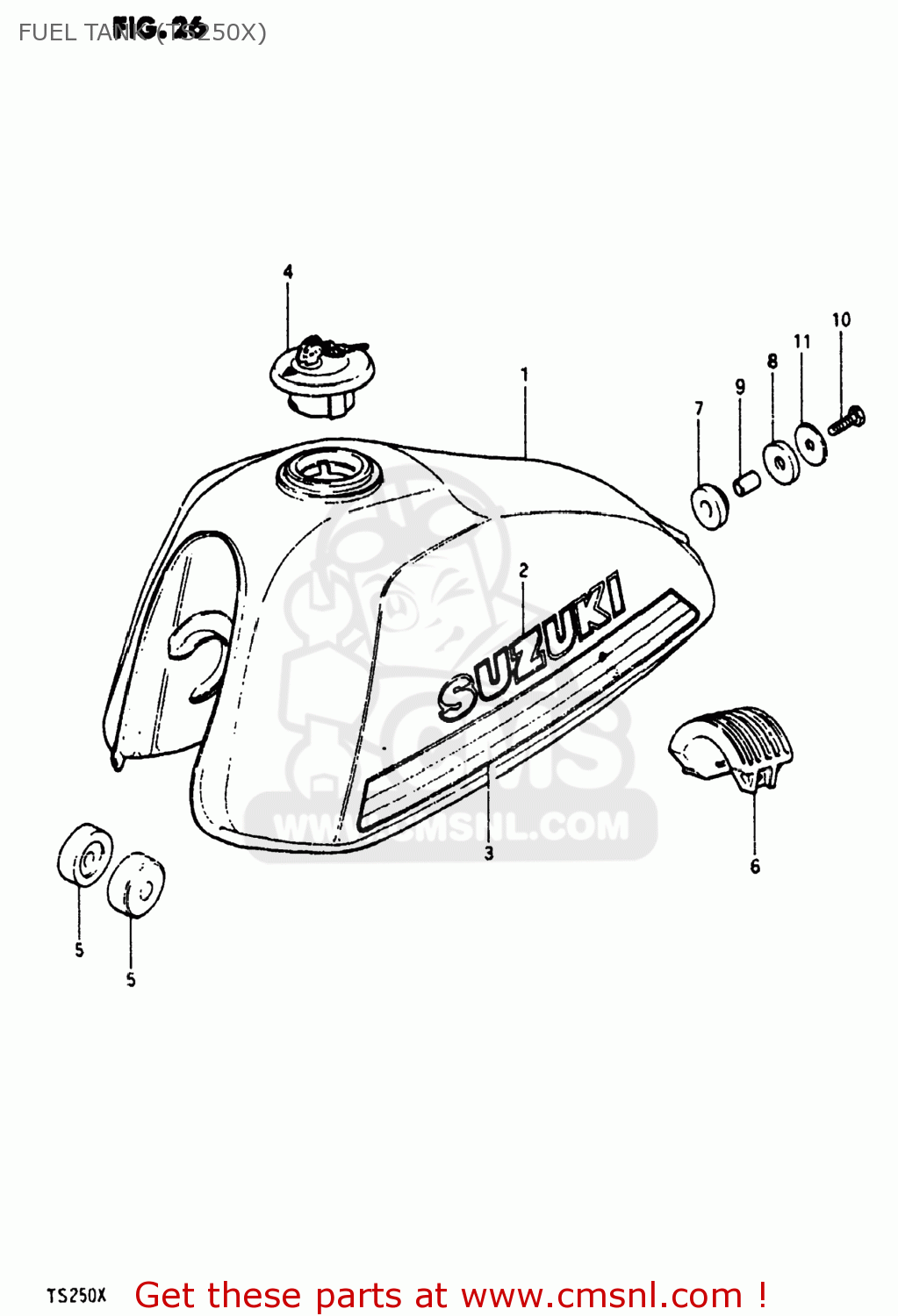 FUEL TANK (TS250X) TS250 1981 (X) USA (E03)