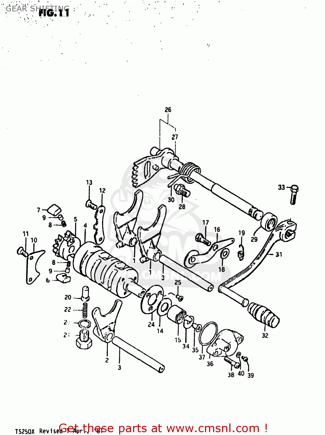 GEAR SHIFTING TS250 1981 (X) USA (E03)