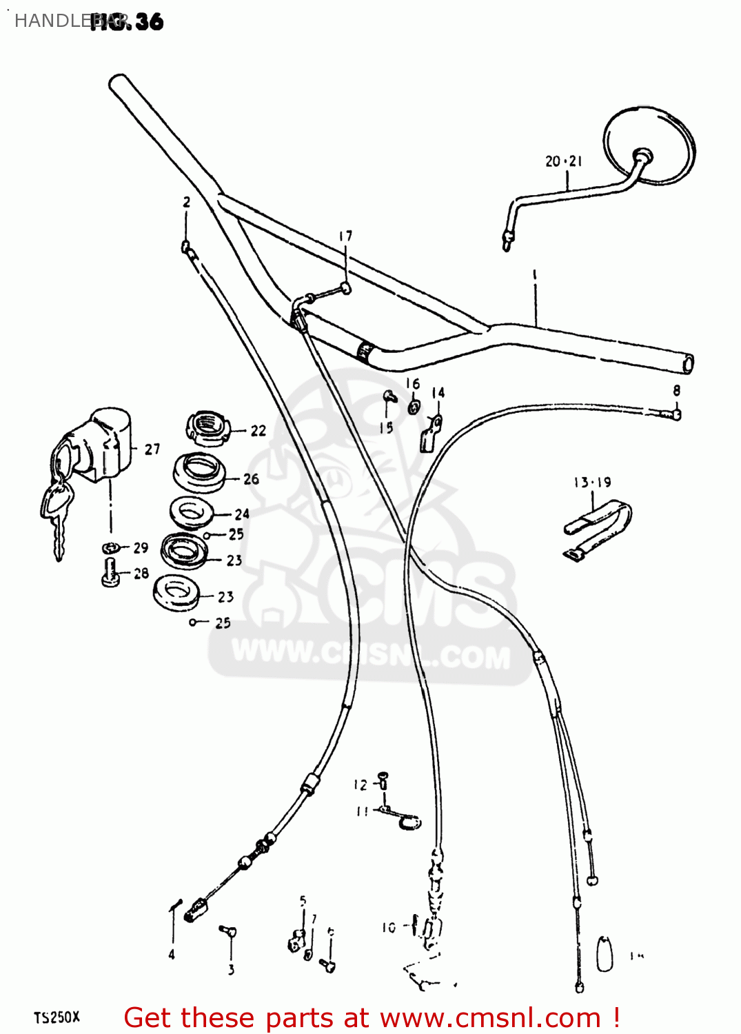 HANDLEBAR TS250 1981 (X) USA (E03)