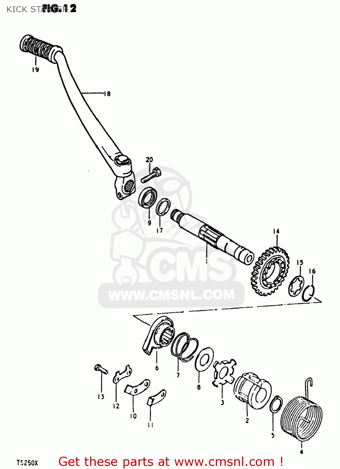 KICK STARTER TS250 1981 (X) USA (E03)