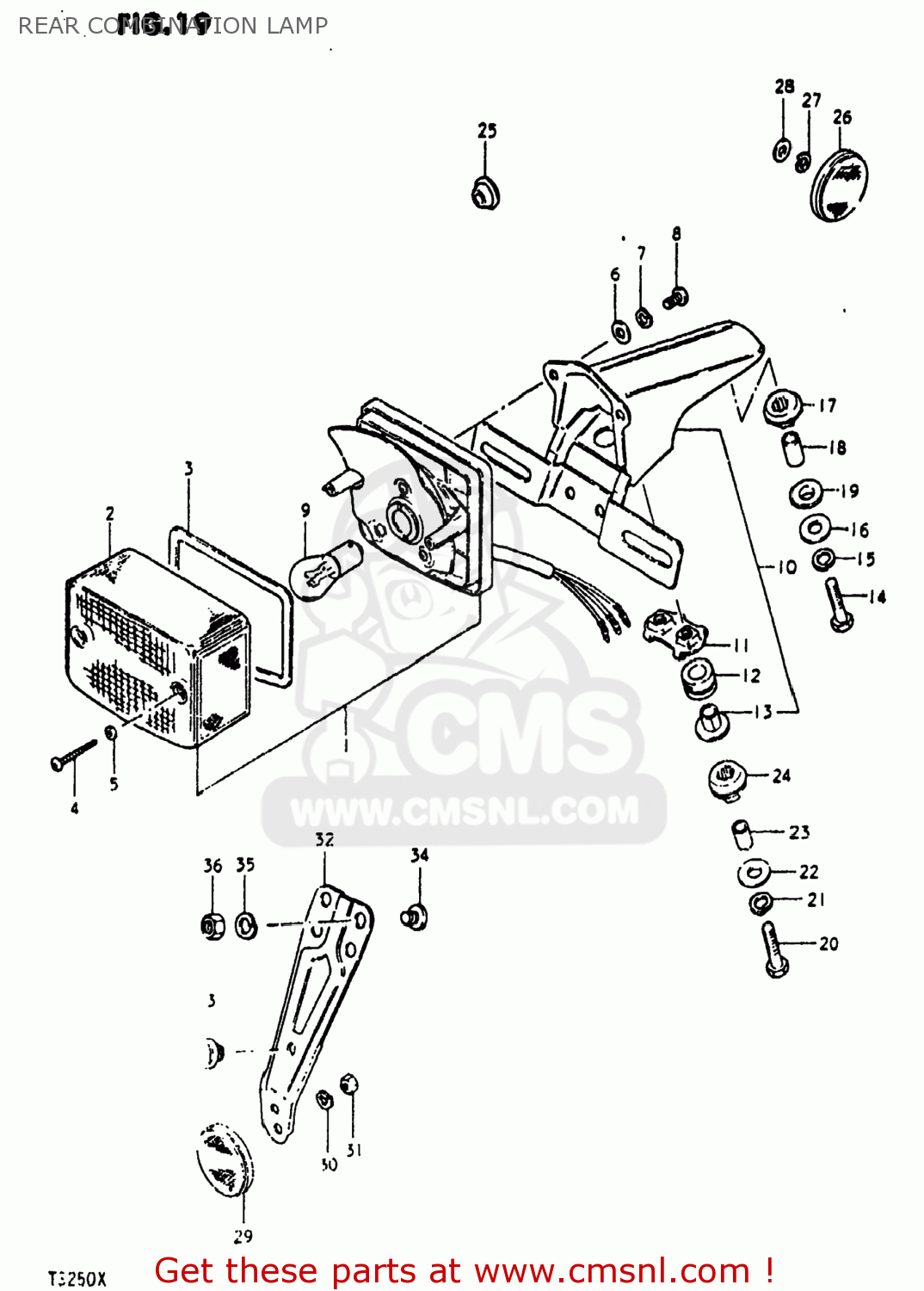 REAR COMBINATION LAMP TS250 1981 (X) USA (E03)