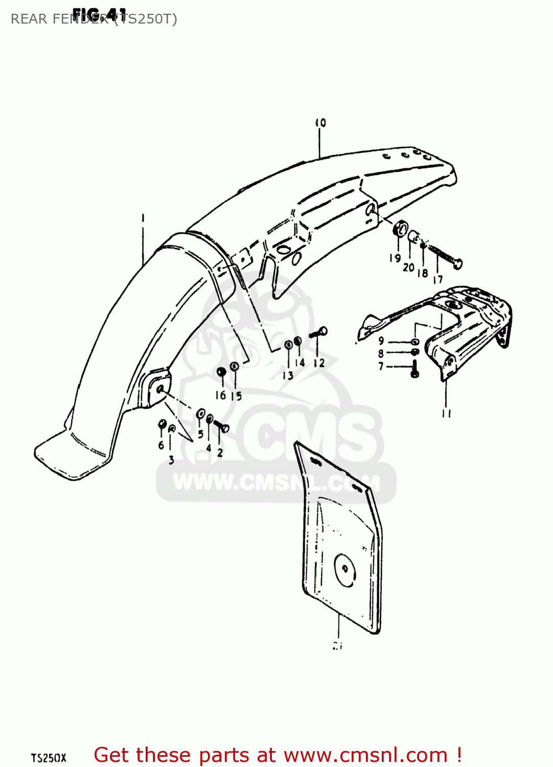 REAR FENDER (TS250T) TS250 1981 (X) USA (E03)