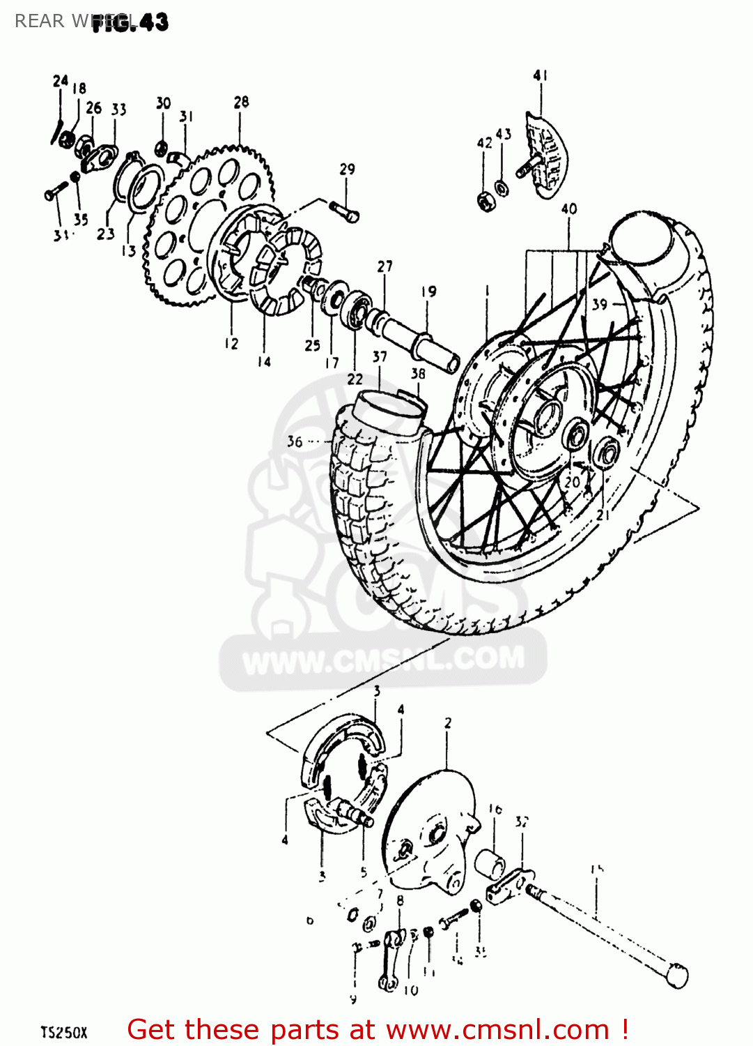 REAR WHEEL TS250 1981 (X) USA (E03)