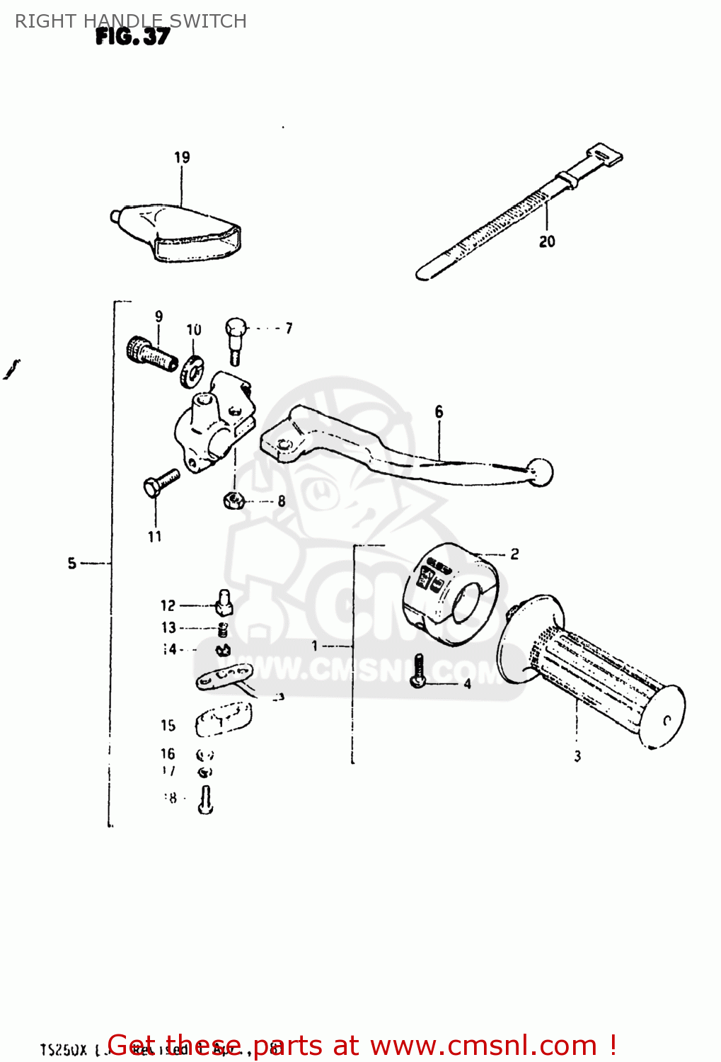 RIGHT HANDLE SWITCH TS250 1981 (X) USA (E03)