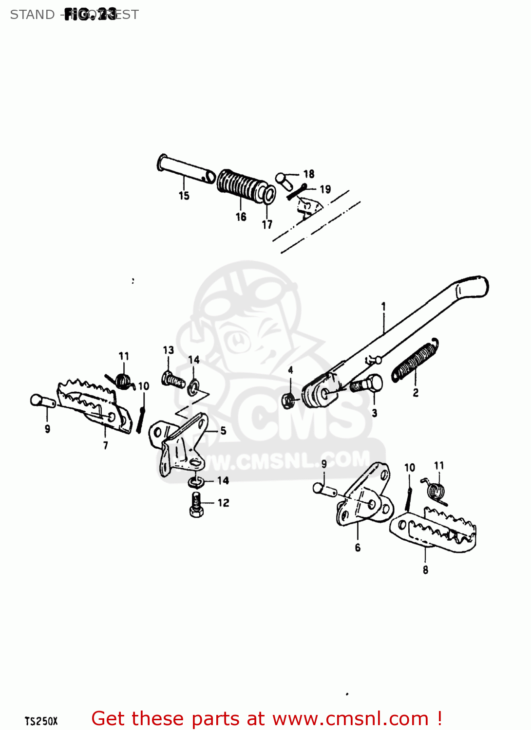 STAND - FOOTREST TS250 1981 (X) USA (E03)
