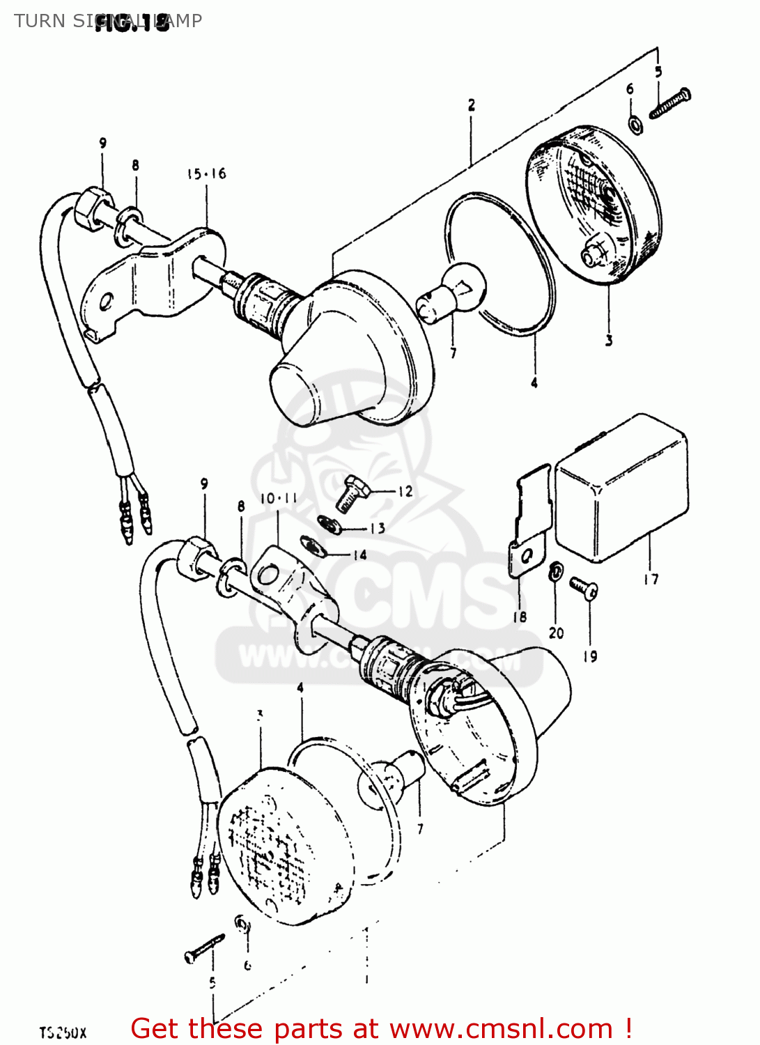 TURN SIGNAL LAMP TS250 1981 (X) USA (E03)