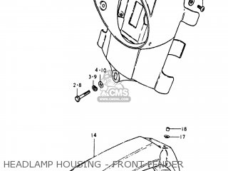 HEADLAMP HOUSING - FRONT FENDER - TS250 1981 (X) USA (E03)