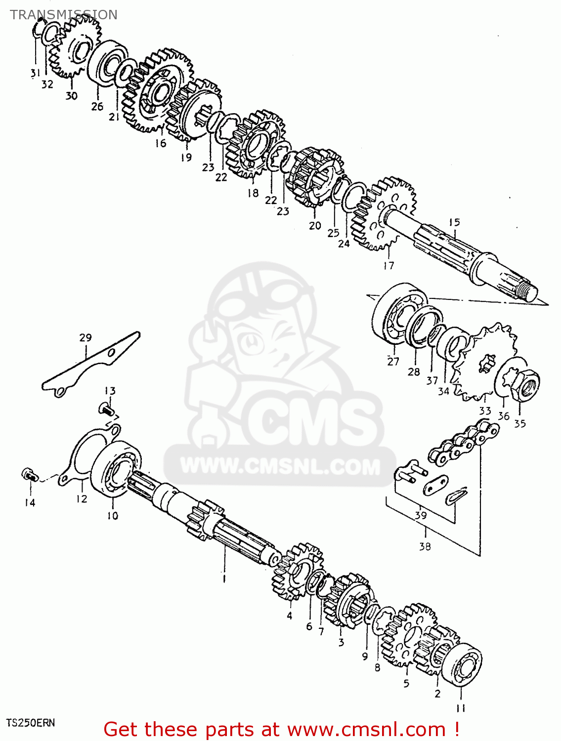 TRANSMISSION TS250ER 1979 (N) (E01 E02 E04 E16 E18 E22 E24 E39)