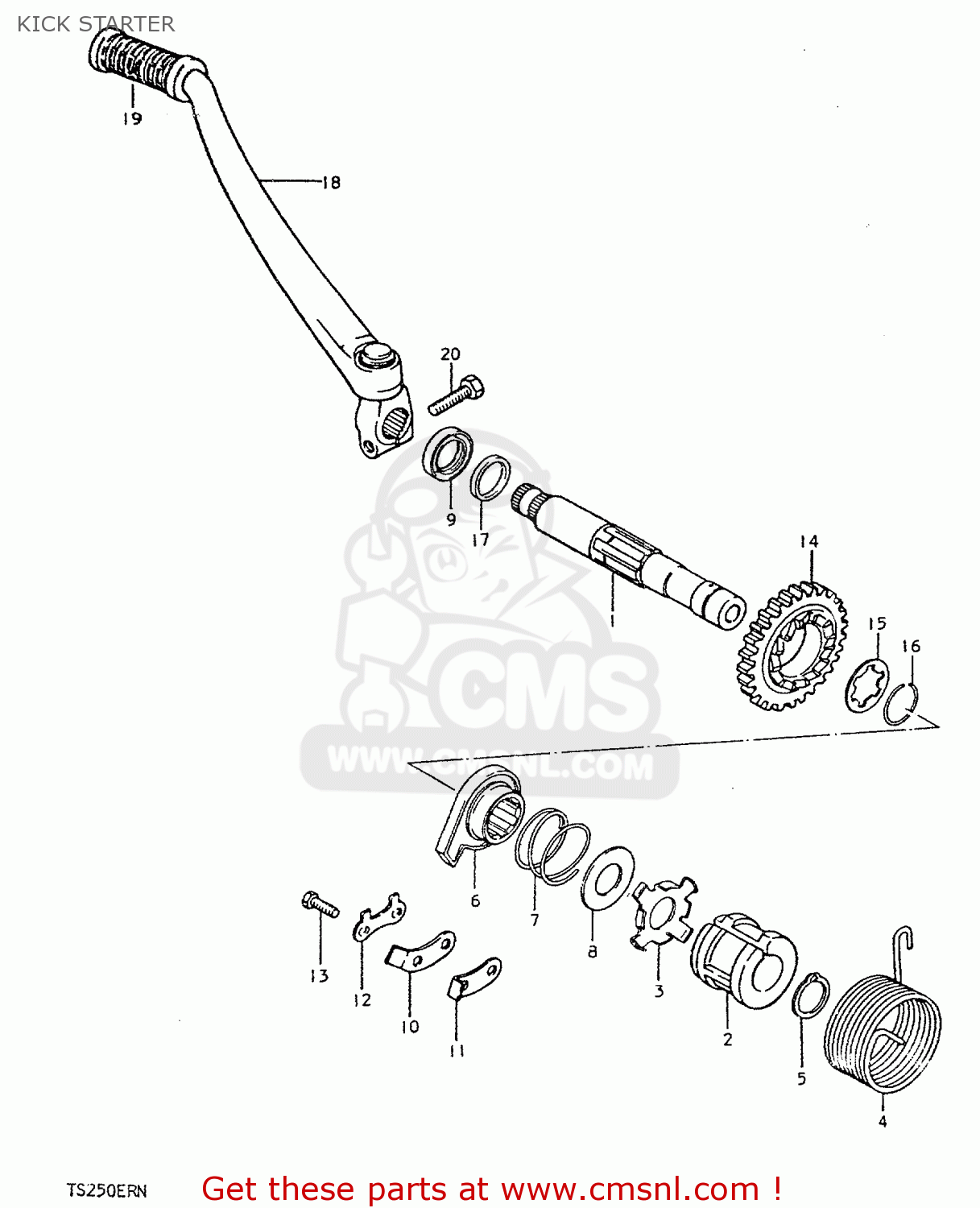 KICK STARTER TS250ER 1979 (N) (E01 E02 E04 E16 E18 E22 E24 E39)