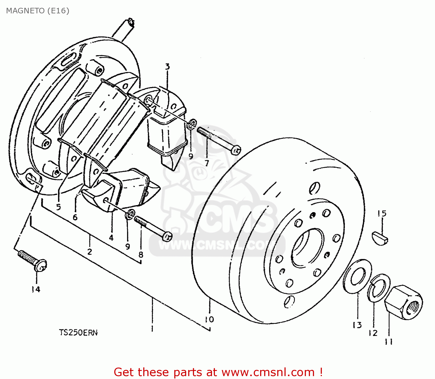MAGNETO (E16) TS250ER 1979 (N) (E01 E02 E04 E16 E18 E22 E24 E39)