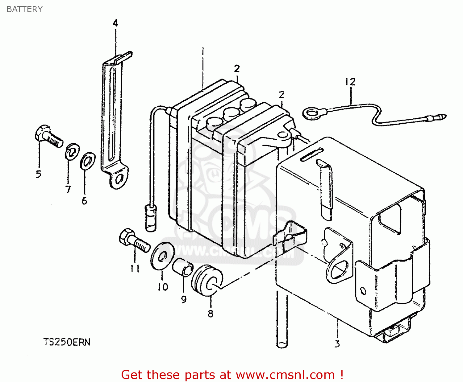 BATTERY TS250ER 1979 (N) (E01 E02 E04 E16 E18 E22 E24 E39)