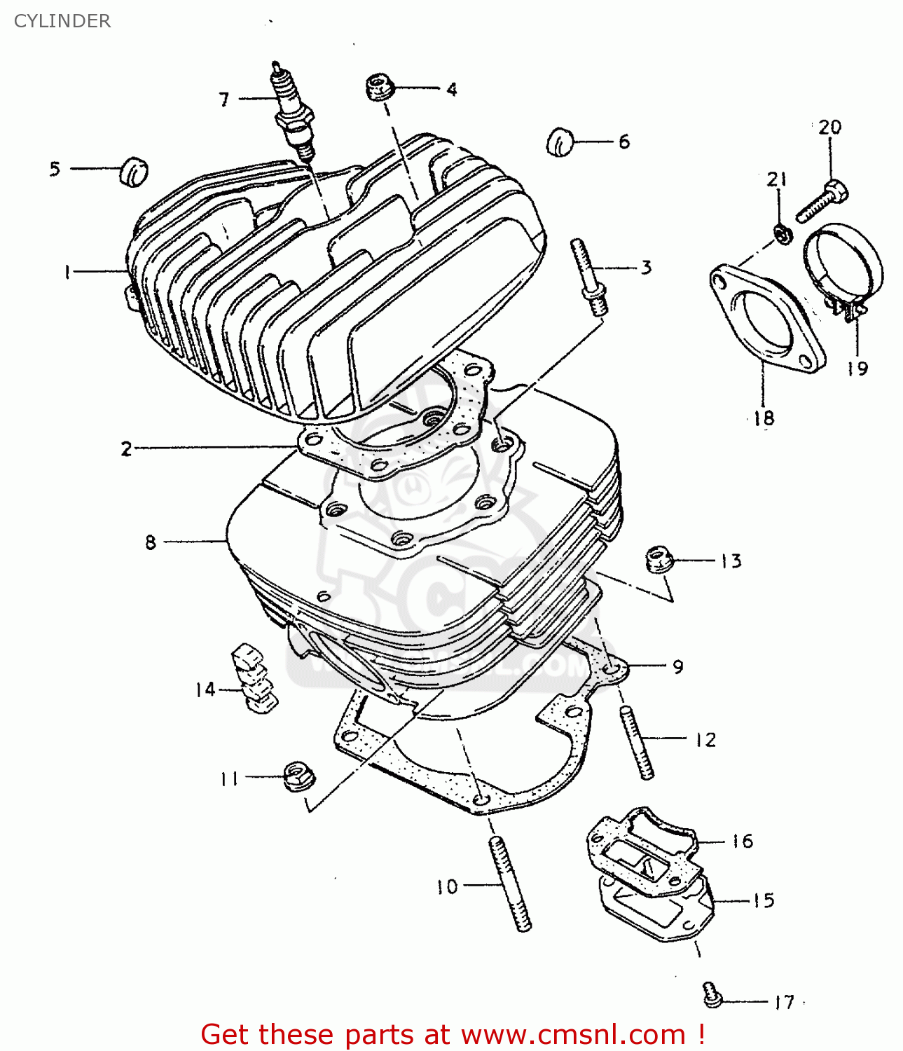 CYLINDER TS250ER 1979 (N) (E01 E02 E04 E16 E18 E22 E24 E39)