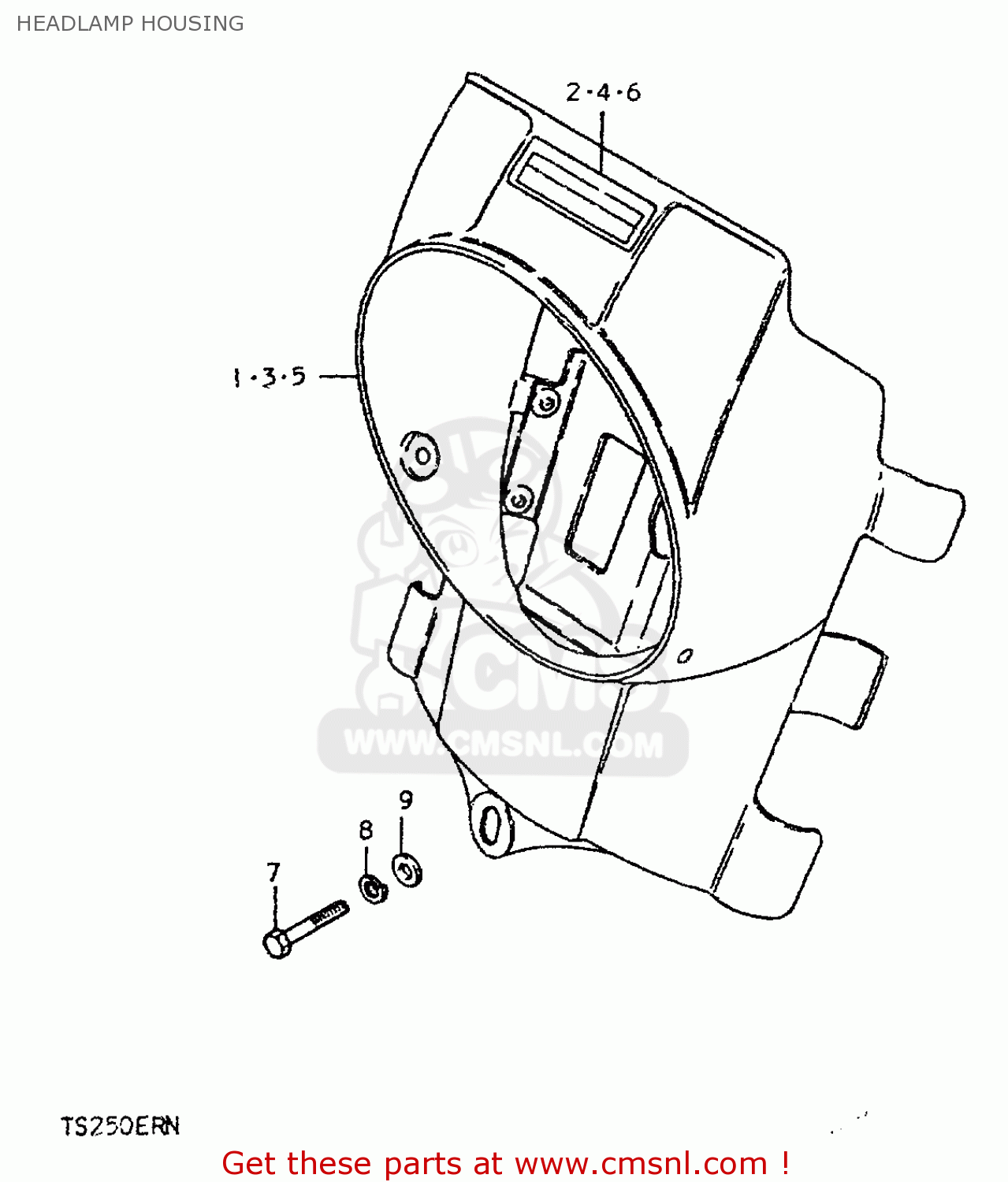 HEADLAMP HOUSING TS250ER 1979 (N) (E01 E02 E04 E16 E18 E22 E24 E39)
