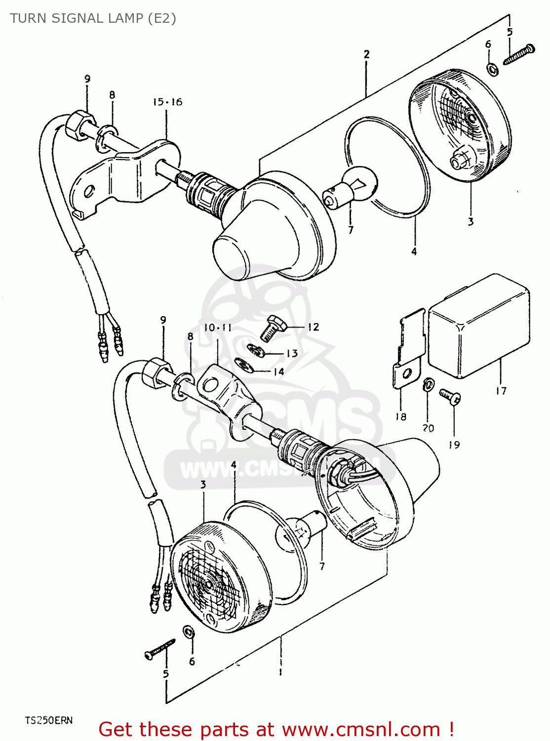 TURN SIGNAL LAMP (E2) TS250ER 1979 (N) (E01 E02 E04 E16 E18 E22 E24 E39)