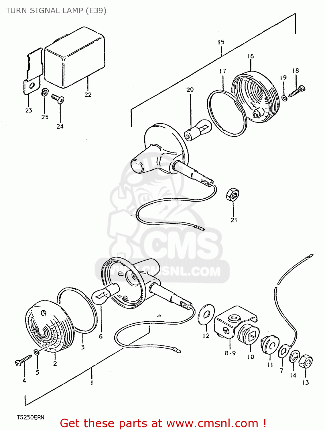 TURN SIGNAL LAMP (E39) TS250ER 1979 (N) (E01 E02 E04 E16 E18 E22 E24 E39)