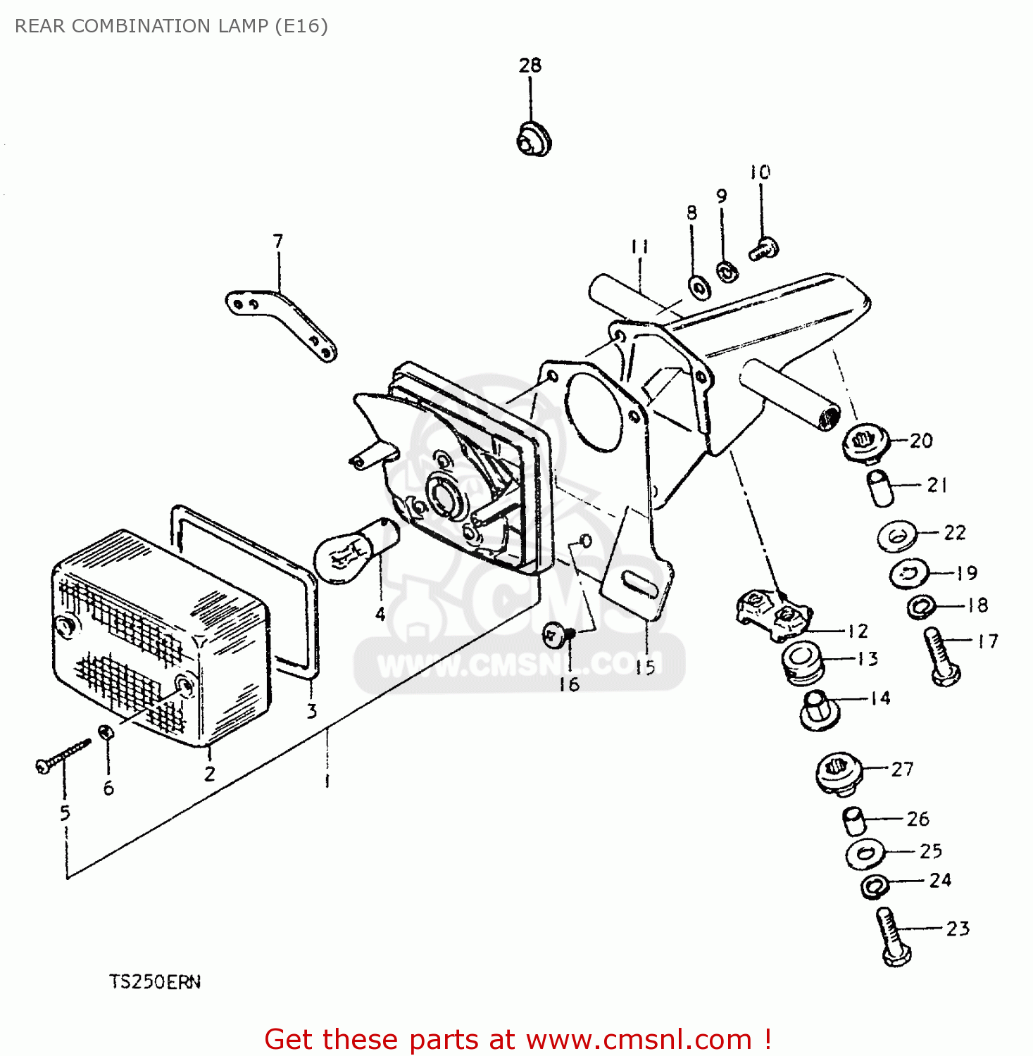 REAR COMBINATION LAMP (E16) TS250ER 1979 (N) (E01 E02 E04 E16 E18 E22 E24 E39)