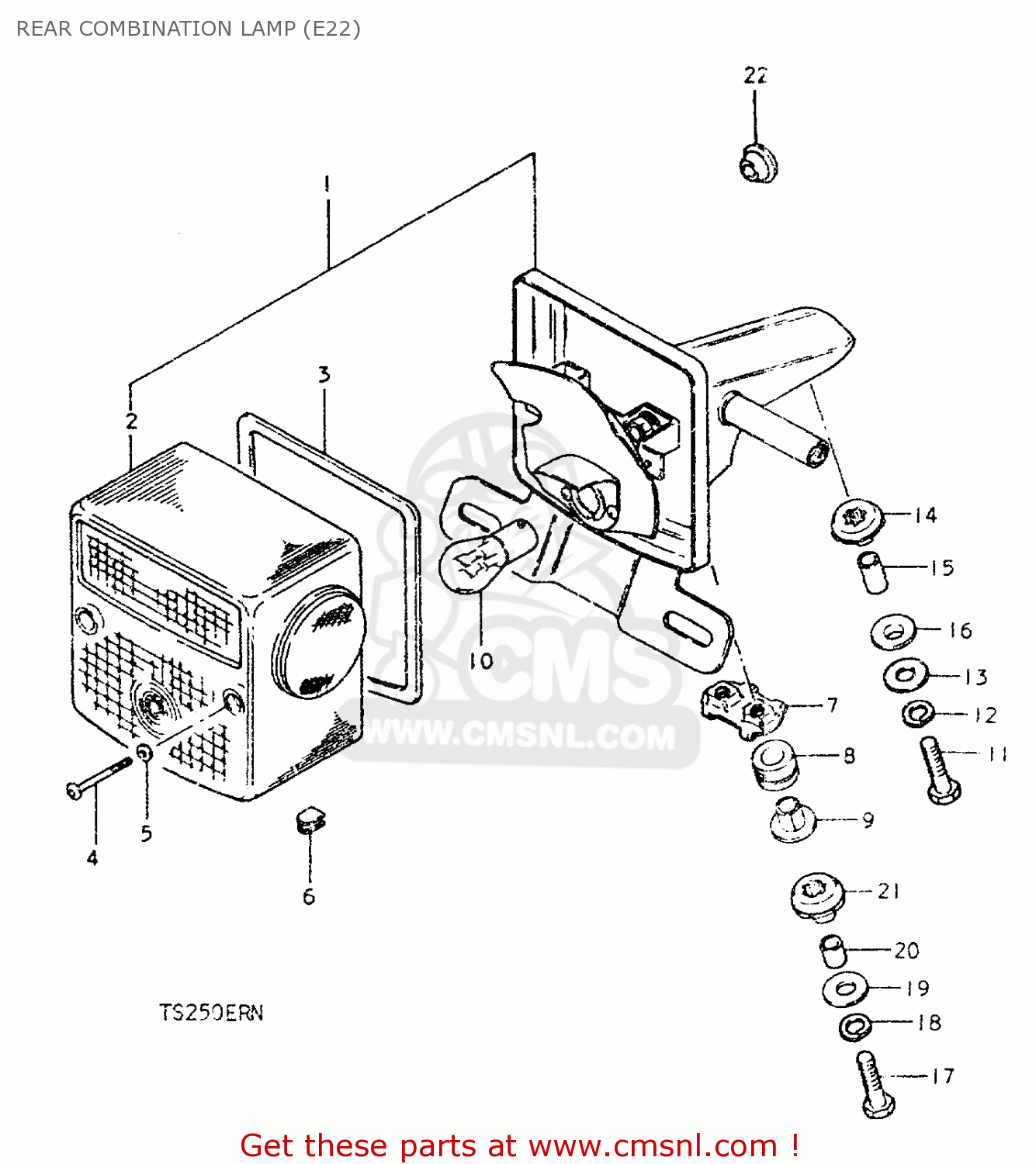 REAR COMBINATION LAMP (E22) TS250ER 1979 (N) (E01 E02 E04 E16 E18 E22 E24 E39)